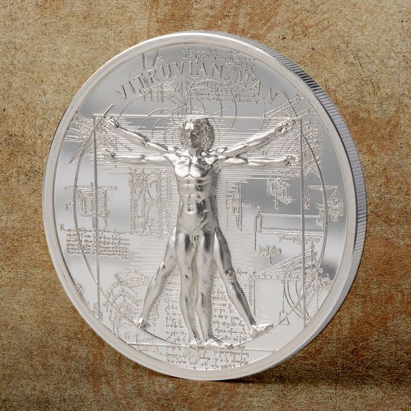 A Vitruvius-i ember - Leonardo da Vinci - Cook-szk 2021 1 uncia ezüst pénzérme röntgenképpel A Vitruvius-i ember - Leonardo da Vinci - Cook-szk 2021 1 uncia ezüst pénzérme röntgenképpel