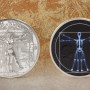 A Vitruvius-i ember - Leonardo da Vinci - Cook-szk 2021 1 uncia ezüst pénzérme röntgenképpel