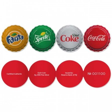 Coca-Cola automata 4x1 érmés ezüst kupak szett Fidzsi szigetek 2020 Coca-Cola automata 4x1 érmés ezüst kupak szett Fidzsi szigetek 2020