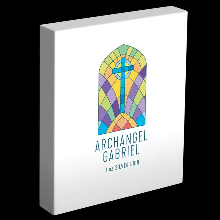 Gábriel arkangyal - Niue 2020 1 uncia proof ezüst pénzérme, téglalap alakú