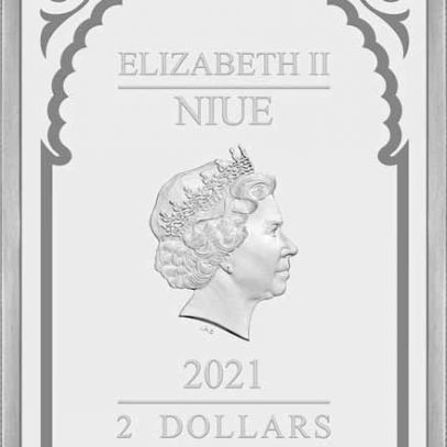 Uriel arkangyal - Niue 2021 1 uncia proof ezüst pénzérme, téglalap alakú Uriel arkangyal - Niue 2021 1 uncia proof ezüst pénzérme, téglalap alakú