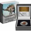 Stegosaurus - Niue 2020 1 uncia színes, antikolt ezüst pénzérme