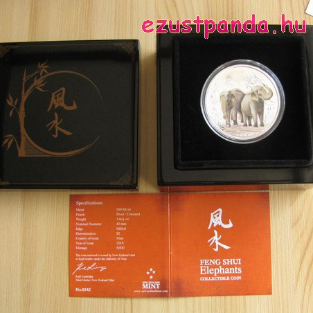 Feng Shui Elefánt - Niue 2015 1 uncia proof ezüst pénzérme