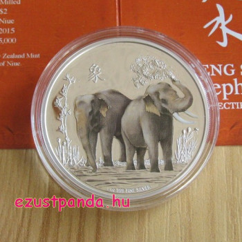 Feng Shui Elefánt - Niue 2015 1 uncia proof ezüst pénzérme