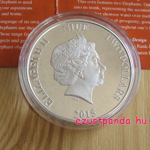 Feng Shui Elefánt - Niue 2015 1 uncia proof ezüst pénzérme