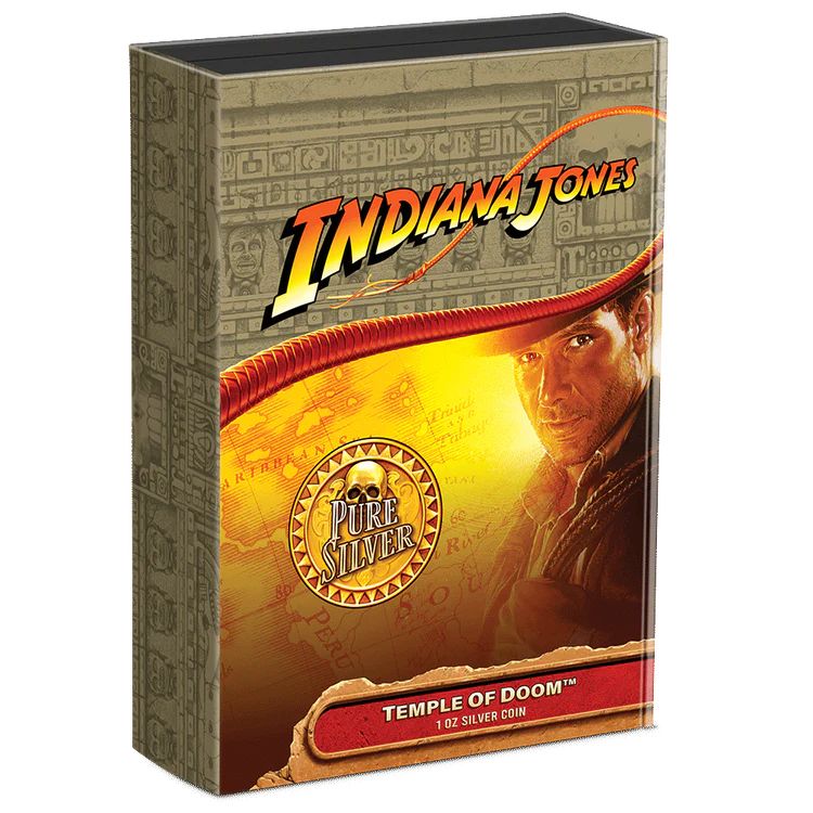Indiana Jones - Niue 2023 1 uncia proof ezüst pénzérme, téglalap alakú - CSAK 1984 PÉLDÁNYBAN!