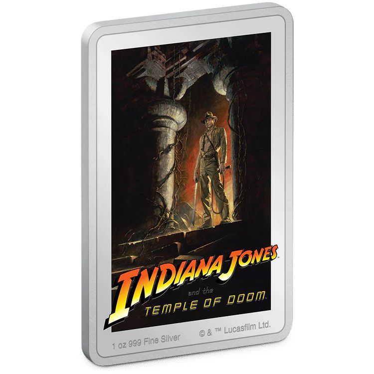 Indiana Jones - Niue 2023 1 uncia proof ezüst pénzérme, téglalap alakú - CSAK 1984 PÉLDÁNYBAN!