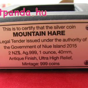 Havasi nyúl - Niue 2015 1 uncia ultra-high relief ezüst pénzérme Havasi nyúl - Niue 2015 1 uncia ultra-high relief ezüst pénzérme