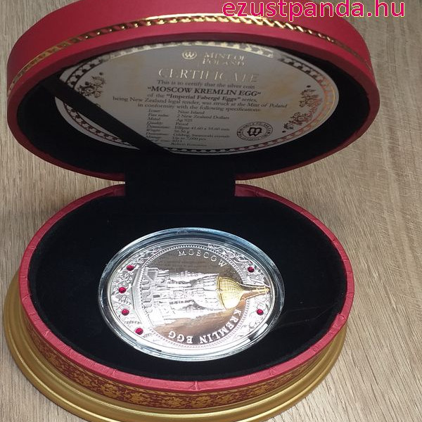 Fabergé "Moszkvai Kremlin" tojás 2013 Niue 56 gramm ezüst pénzérme Fabergé "Moszkvai Kremlin" tojás 2013 Niue 56 gramm ezüst pénzérme