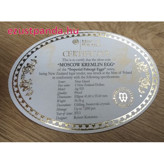Fabergé "Moszkvai Kremlin" tojás 2013 Niue 56 gramm ezüst pénzérme Fabergé "Moszkvai Kremlin" tojás 2013 Niue 56 gramm ezüst pénzérme
