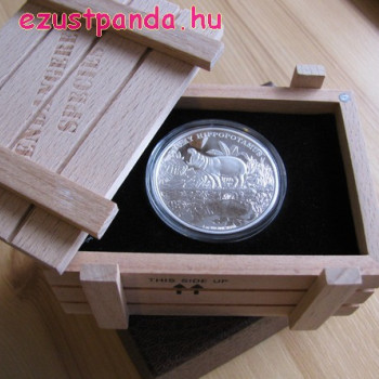 Törpe víziló 2015 1 uncia proof ezüst pénzérme