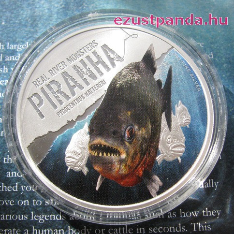 Piranha - Niue 2013 1 uncia ezüst pénzérme Piranha - Niue 2013 1 uncia ezüst pénzérme