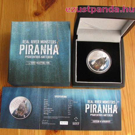 Piranha - Niue 2013 1 uncia ezüst pénzérme Piranha - Niue 2013 1 uncia ezüst pénzérme