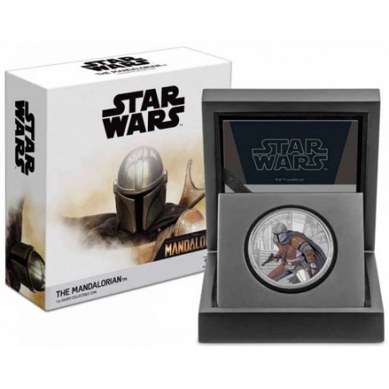Star Wars Mandalorian - Niue 2021 1 uncia színes proof ezüst pénzérme