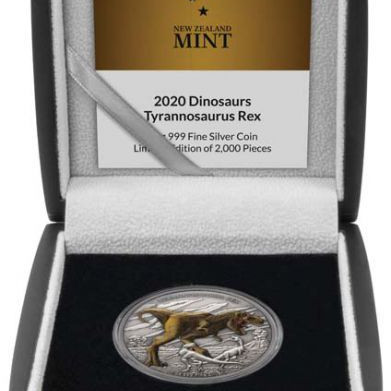 Tyrannosaurus Rex - Niue 2020 1 uncia színes, antikolt ezüst pénzérme Tyrannosaurus Rex - Niue 2020 1 uncia színes, antikolt ezüst pénzérme