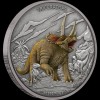 Triceratops - Niue 2020 1 uncia színes, antikolt ezüst pénzérme
