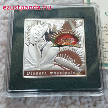 Vénusz légycsapója virág - Niue 2010 színes, proof ezüst pénzérme 