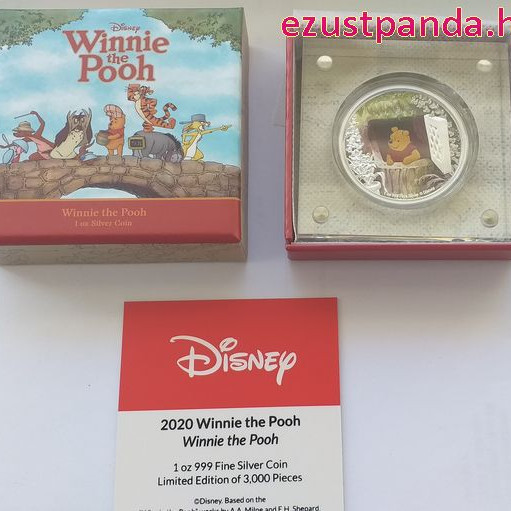 Micimackó és Tigris - Niue 2020 1 uncia színes, proof ezüst pénzérme Micimackó és Tigris - Niue 2020 1 uncia színes, proof ezüst pénzérme