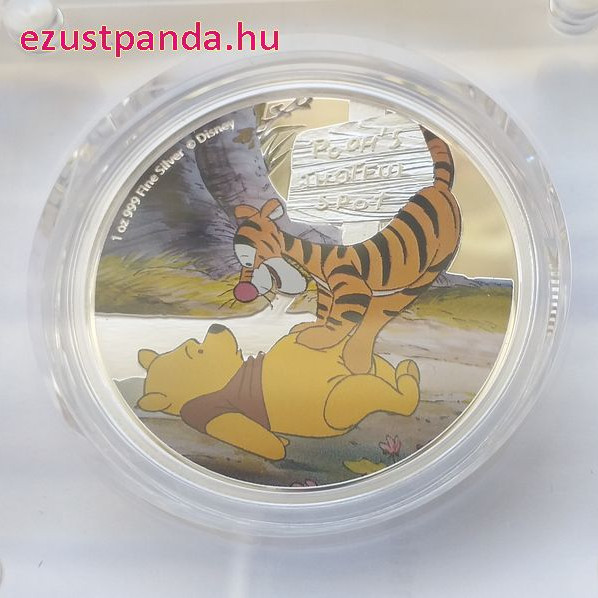Micimackó és Tigris - Niue 2020 1 uncia színes, proof ezüst pénzérme Micimackó és Tigris - Niue 2020 1 uncia színes, proof ezüst pénzérme
