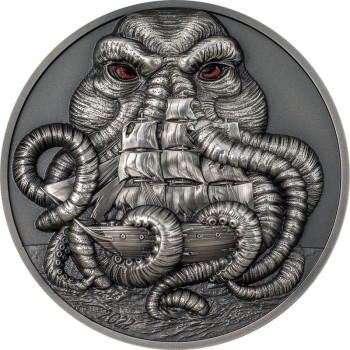 H.P. Lovecraft - Cthulhu 2022 Palau 3 uncia antikolt ezüst pénzérme 