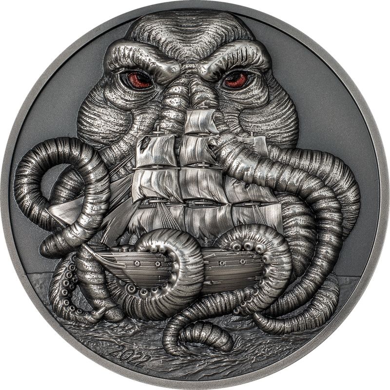 H.P. Lovecraft - Cthulhu 2022 Palau 3 uncia antikolt ezüst pénzérme 