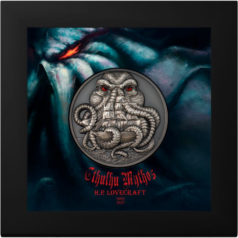 H.P. Lovecraft - Cthulhu 2022 Palau 3 uncia antikolt ezüst pénzérme 