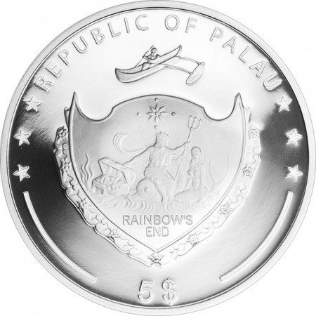 Kagyló igazgyönggyel Palau 2015 ezüst pénzérme Kagyló igazgyönggyel Palau 2015 ezüst pénzérme