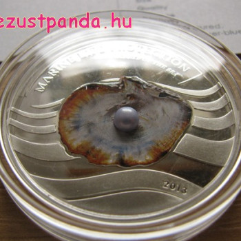 Kagyló igazgyönggyel Palau 2013 ezüst pénzérme
