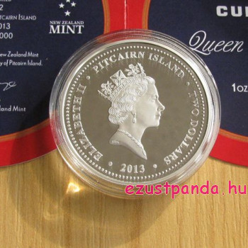 Cunard Queen Elisabeth hajó - Pitcairn 2013 1 uncia ezüst pénzérme