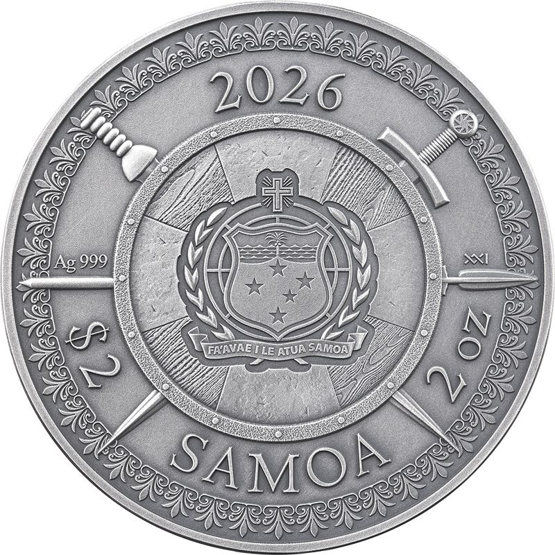 Oroszlánszívű Richárd 2026 2 uncia szamoai ezüst pénzérme - CSAK 500 PÉLDÁNY!