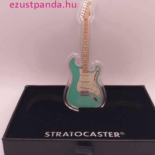 Fender Stratocaster gitár "Surf Green" 2022 1 uncia proof ezüst pénzérme - gitár alakú! Fender Stratocaster gitár "Surf Green" 2022 1 uncia proof ezüst pénzérme - gitár alakú!