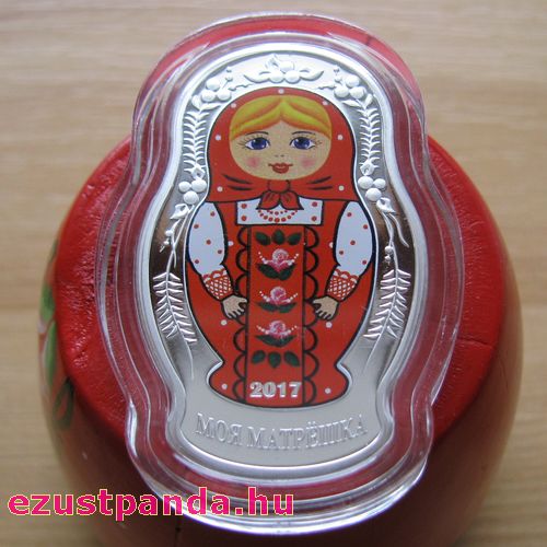 Matrjoska baba 2017 1 uncia proof ezüst pénzérme Matrjoska baba 2017 1 uncia proof ezüst pénzérme