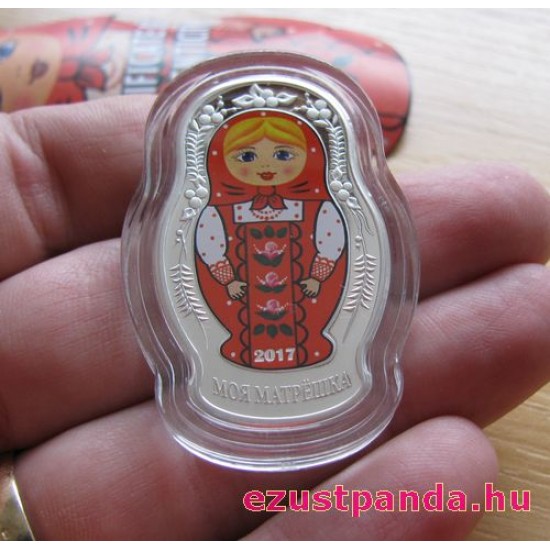 Matrjoska baba 2017 1 uncia proof ezüst pénzérme