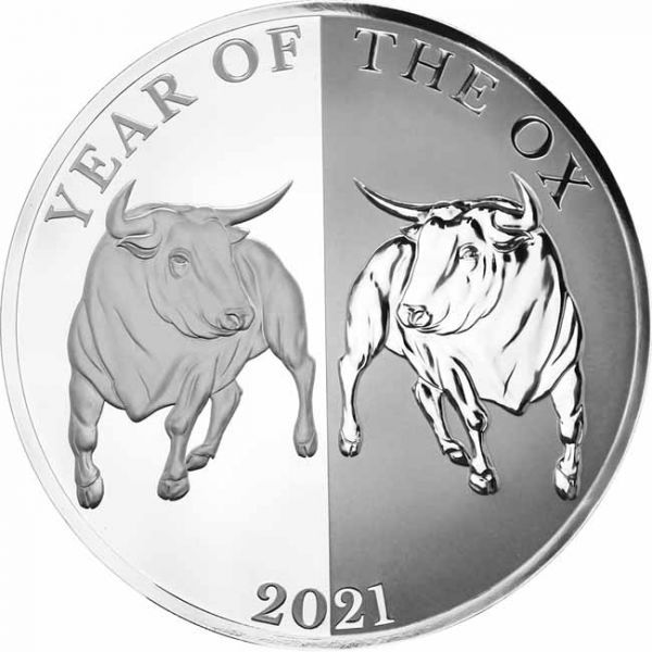 Tokelau Bivaly éve "Mirror Oxen" 2021 1 uncia proof ezüst pénzérme - CSAK 500 PÉLDÁNY! Tokelau Bivaly éve "Mirror Oxen" 2021 1 uncia proof ezüst pénzérme - CSAK 500 PÉLDÁNY!