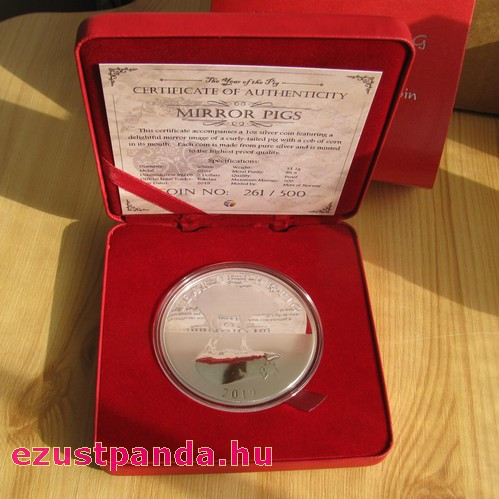 Tokelau Disznó éve "Mirror Pigs" 2019 1 uncia proof ezüst pénzérme - CSAK 500 PÉLDÁNY! Tokelau Disznó éve "Mirror Pigs" 2019 1 uncia proof ezüst pénzérme - CSAK 500 PÉLDÁNY!