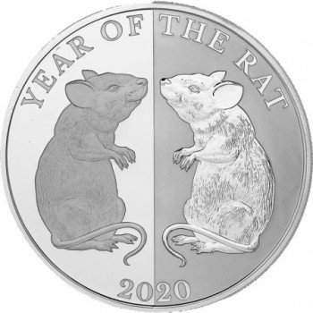 Tokelau Patkány (Egér) éve "Mirror Rats" 2020 1 uncia proof ezüst pénzérme - CSAK 500 PÉLDÁNY!