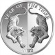 Tokelau Tigris éve "Mirror Tigers" 2022 1 uncia proof ezüst pénzérme - CSAK 500 PÉLDÁNY!