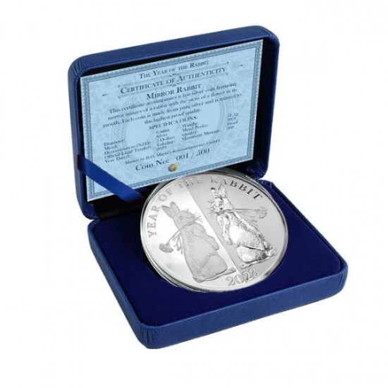 Tokelau Nyúl éve "Mirror rabbits" 2023 1 uncia proof ezüst pénzérme - CSAK 500 PÉLDÁNY!