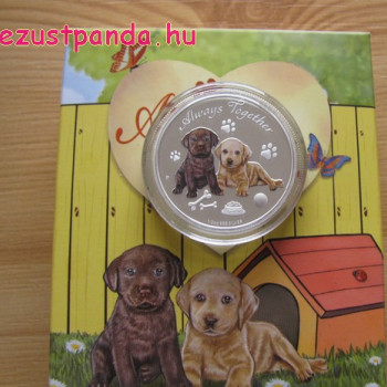 Mindig együtt - Always Together 2016 Labrador kutya 1/2 uncia színes ezüst pénzérme Mindig együtt - Always Together 2016 Labrador kutya 1/2 uncia színes ezüst pénzérme