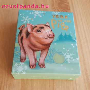 Kismalac ("Bébi Disznó") 2019 1/2 uncia színes ezüst pénzérme