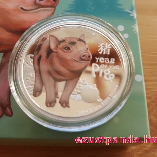 Kismalac ("Bébi Disznó") 2019 1/2 uncia színes ezüst pénzérme Kismalac ("Bébi Disznó") 2019 1/2 uncia színes ezüst pénzérme