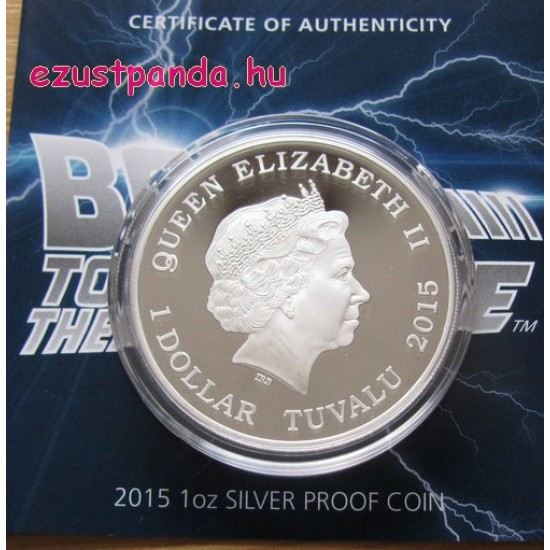Vissza a jövőbe 2015 1 uncia proof ezüst pénzérme DeLorean autóval