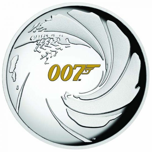 James Bond 007 1 uncia high relief proof ezüst pénzérme James Bond 007 1 uncia high relief proof ezüst pénzérme