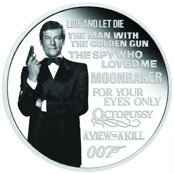 James Bond Örökség - Roger Moore Tuvalu 2022 1 uncia proof ezüst pénzérme James Bond Örökség - Roger Moore Tuvalu 2022 1 uncia proof ezüst pénzérme