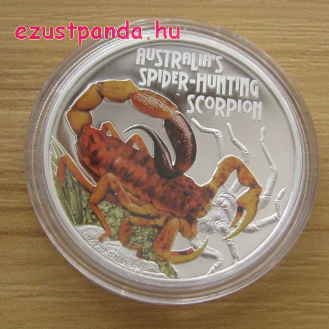 Skorpiók - Ausztrál pókvadász 2014 1 uncia proof ezüst pénzérme Skorpiók - Ausztrál pókvadász 2014 1 uncia proof ezüst pénzérme