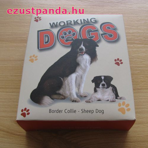 Border Collie kutya 2011 1 uncia proof ezüst pénzérme