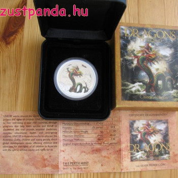 Kínai sárkány - 2012 1 uncia proof ezüst pénzérme