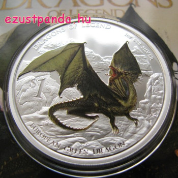 Európai zöld sárkány - 2013 1 uncia proof ezüst pénzérme