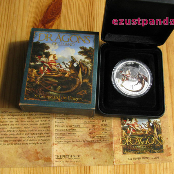 Sárkányölő Szent György - 2012 1 uncia proof ezüst pénzérme