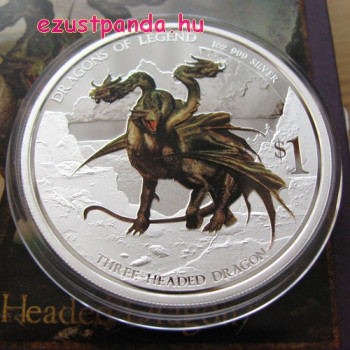 Háromfejű sárkány - 2013 1 uncia proof ezüst pénzérme